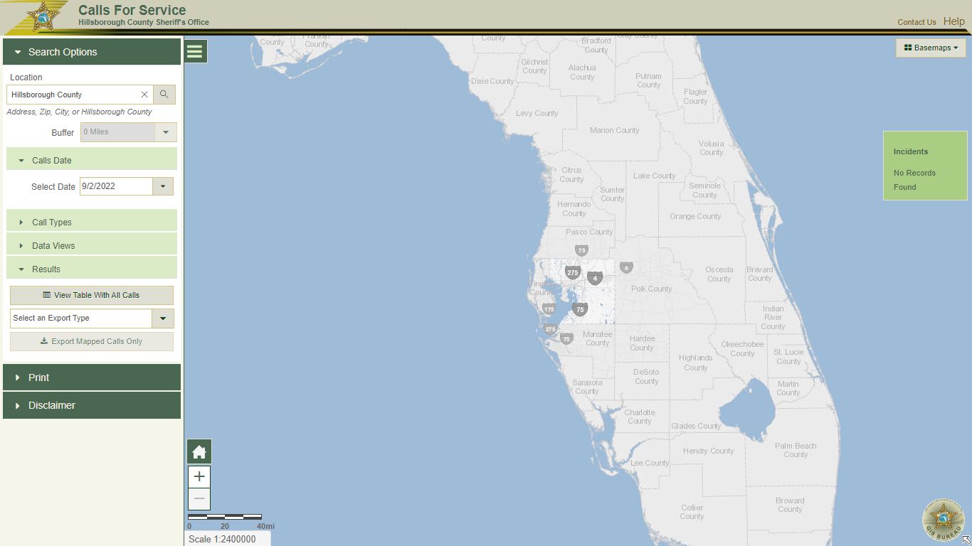 Calls For Service Search - Hillsborough County Sheriff's Office