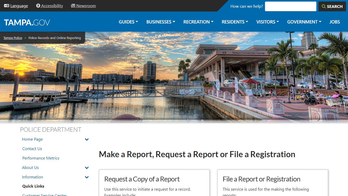 Police Records and Online Reporting | City of Tampa